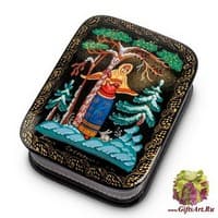 ШК-90/ 2 Шкатулка Палех &quot;Сказка&quot; 8,5х6,5