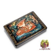 ШК-30/54 Шкатулка Холуй &quot;Из-за острова на стрежень..&quot; худ. Романова Е.