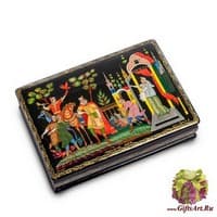 ШК-75/20 Шкатулка Палех &quot;Соколиная охота&quot; исп. Серов Б.