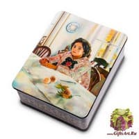 ШК-35/15 Шкатулка  &quot;Девочка с персиками&quot; исп. Зимин А.