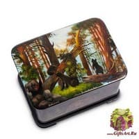 ШК-25/17 Шкатулка  &quot;Утро в сосновом лесу&quot; Лавров