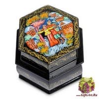 ШК-85/19 Шкатулка Палех &quot;Встреча&quot; Серов