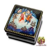 ШК-95/ 1 Шкатулка Палех &quot;По улице&quot;