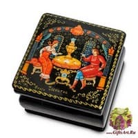 ШК-95/ 5 Шкатулка Палех &quot;Чаепитие&quot;