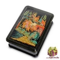 ШК-16/ 4 Шкатулка Палех &quot;Иван-царевич и серый волк&quot;