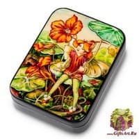 ШК-40/ 2 Шкатулка  &quot;Настурция&quot; исп. Силантьева