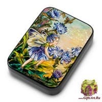 ШК-40/ 4 Шкатулка  &quot;Цикорий&quot; исп. Силантьева