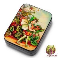 ШК-40/ 5 Шкатулка  &quot;Земляника&quot; исп. Силантьева