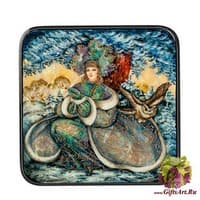 ШК-40/25 Шкатулка  &quot;Снегурочка&quot; исп. Силантьева 14,5х14,5