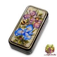 ШК-55/100 Шкатулка &quot;Цветы&quot; исп. Земина