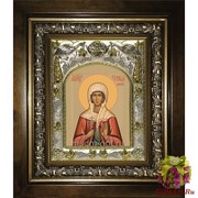 Икона освященная &quot;Стефанида мученица&quot;, 14x18 см, в деревянном киоте 20x24 см, 20x24 см