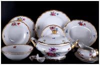 Столовый сервиз &quot;Мейсенский букет&quot; на 6 персон 27 предметов. Чехия