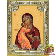 Икона освященная &quot;Владимирская икона Божией Матери&quot;, 18x24 см, со стразами