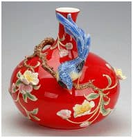 Ваза фарфоровая скульптурная Синяя Птица Высота 36 см. Подарочная упаковка