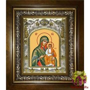 Икона освященная &quot;Милостивая икона Божией Матери&quot;, 14x18 см, в деревянном киоте 20x24 см, 20x24 см