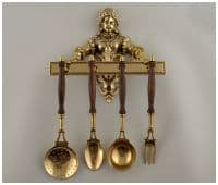 Набор столовых принадлежностей в антикварном стиле с держателем Италия