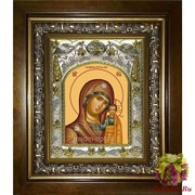 Икона освященная &quot;Казанская икона Божией Матери&quot;, 14x18 см, в деревянном киоте 20x24 см, 20x24 см