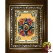 Икона освященная &quot;Неопалимая Купина икона Божией Матери&quot;, 18x24 см, со стразами, в деревянном киоте 24x30 см, 24x30 см
