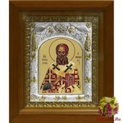 Икона освященная &quot;Григорий Богослов святитель&quot;, 14x18 см, в деревянном киоте 20x24 см, 20x24 см