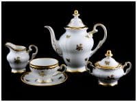 Кофейный сервиз Золотая роза Weimar Porcelain на 12 персон 27 предметов. Фарфор. Германия
