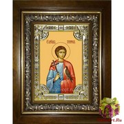 Икона освященная &quot;Трифон мученик&quot;, 18x24 см, со стразами, в деревянном киоте 24x30 см, 24x30 см