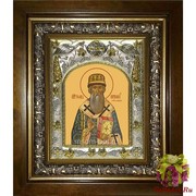 Икона освященная &quot;Иов ,патриарх Московский и всея Руси,святитель&quot;, 14x18 см, в деревянном киоте 20x24 см, 20x24 см