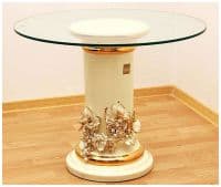 Стол &quot;Белый виноград&quot; керамика стразы Высота 51 см Диаметр 64 см Стелла Италия