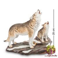 WS-708 Статуэтка &quot;Волк с детенышем&quot;