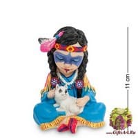 WS-792 Статуэтка в стиле Фэнтези &quot;Индейская девочка с волчонком&quot;