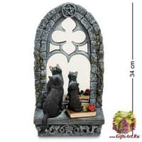 WS-885 Статуэтка &quot;Кошка с котенком у зеркала&quot;