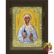 Икона освященная &quot;Валентина Минская блаженная&quot;, 18x24 см, со стразами, в деревянном киоте 24x30 см, 24x30 см