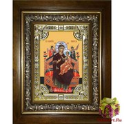 Икона освященная &quot;Всецарица икона Божией Матери&quot;, 18x24 см, со стразами, в деревянном киоте 24x30 см, 24x30 см