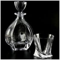 Набор штоф и 6 бокалов для виски Богемское стекло Crystalite Bohemia. Чехия