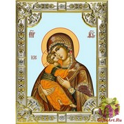 Икона освященная &quot;Владимирская икона Божией Матери&quot;, 18x24 см, со стразами