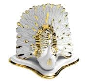 Павлин Фарфоровая скульптура. Высота 9 см. Фарфор с кристаллами Swarovski Сваровски. RG Porcellane Италия
