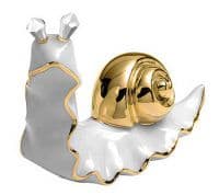 Улитка Фарфоровая статуэтка. Длина 10 см. Кристаллы Swarovski Сваровски. RG Porcellane Италия