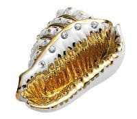 Рапан белый с золотом Фарфоровая скульптура. Длмна 11 см. Фарфор с кристаллами Swarovski Сваровски. RG Porcellane Италия