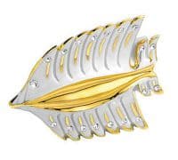 Рыбка белая с золотом Фарфоровая скульптура. Длина 9 см. Фарфор с кристаллами Swarovski Сваровски. RG Porcellane Италия