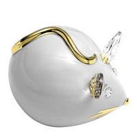 Мышка с кристальными ушками Фарфоровая скульптура. Высота 8 см. Фарфор с кристаллами Swarovski Сваровски. RG Porcellane Италия