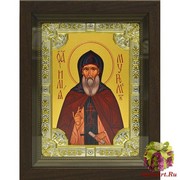 Икона освященная &quot;Илья Муромский&quot;, дерево, серебро 925, 18x24 см, со стразами, в деревянном киоте 24x30 см, 24x30 см