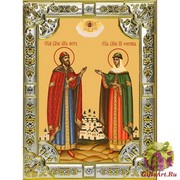 Икона освященная &quot;Петр и Феврония благоверные&quot;, 18x24 см со стразами, 18x24 см