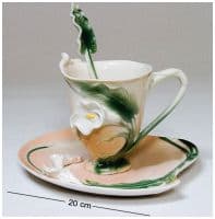 Чайная пара Каллы Фарфор Ручная работа.