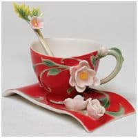 Чайная пара Дикая Магнолия Фарфор Ручная работа.