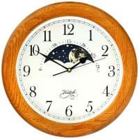 Настенные часы кварцевые в деревянном корпусе с лунным календарём Россия