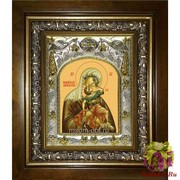 Икона освященная &quot;Взыграние младенца ,икона Божией Матери&quot;, 14x18 см, в деревянном киоте 20x24 см, 20x24 см