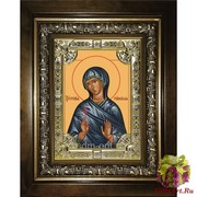 Икона освященная &quot;Евгения Римская великомученица&quot;, 18x24 см, со стразами, в деревянном киоте 24x30 см, 24x30 см