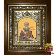 Икона освященная &quot;Григорий Двоеслов,папа Римский ,святитель&quot;, 14x18 см, в деревянном киоте 20x24 см, 20x24 см