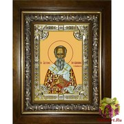 Икона освященная &quot;Иоанн Милостивый Патриарх Александрийский святитель (Иван)&quot;, 18x24 см, со стразами, в деревянном киоте 24x30 см, 24x30 см