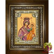 Икона освященная &quot;Избавительница икона Божией Матери&quot;, 18x24 см, со стразами, в деревянном киоте 24x30 см, 24x30 см