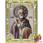 Икона освященная &quot;Николай Чудотворец&quot;, 18x24 см со стразами, 18x24 см